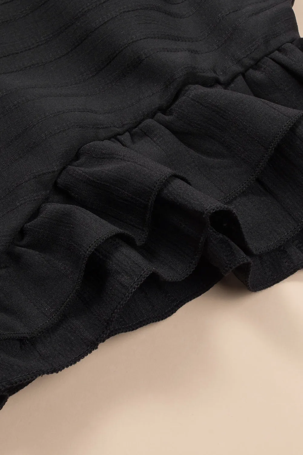 Ruffled Sleeve Rib Plus Size Shift Dress