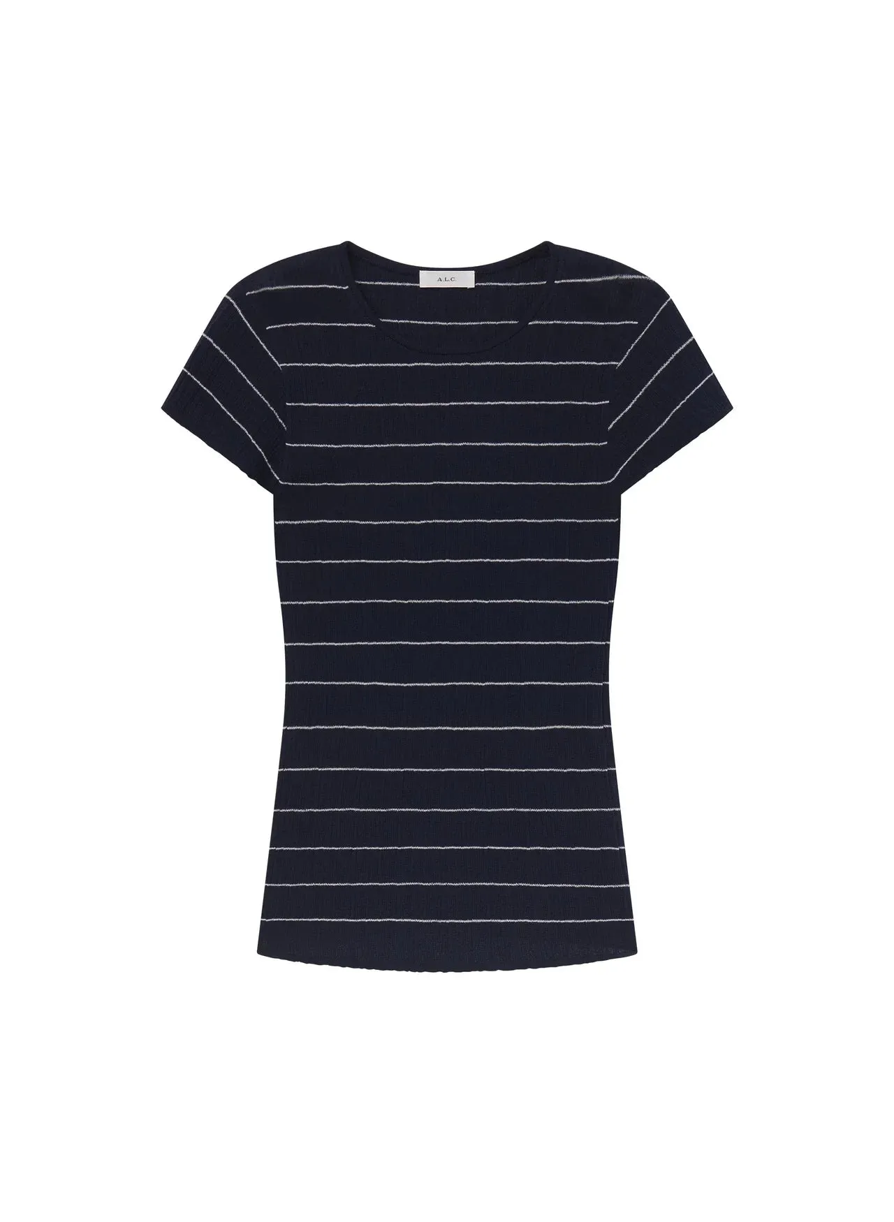 Sam Fine Cotton Knit Top - Navy White