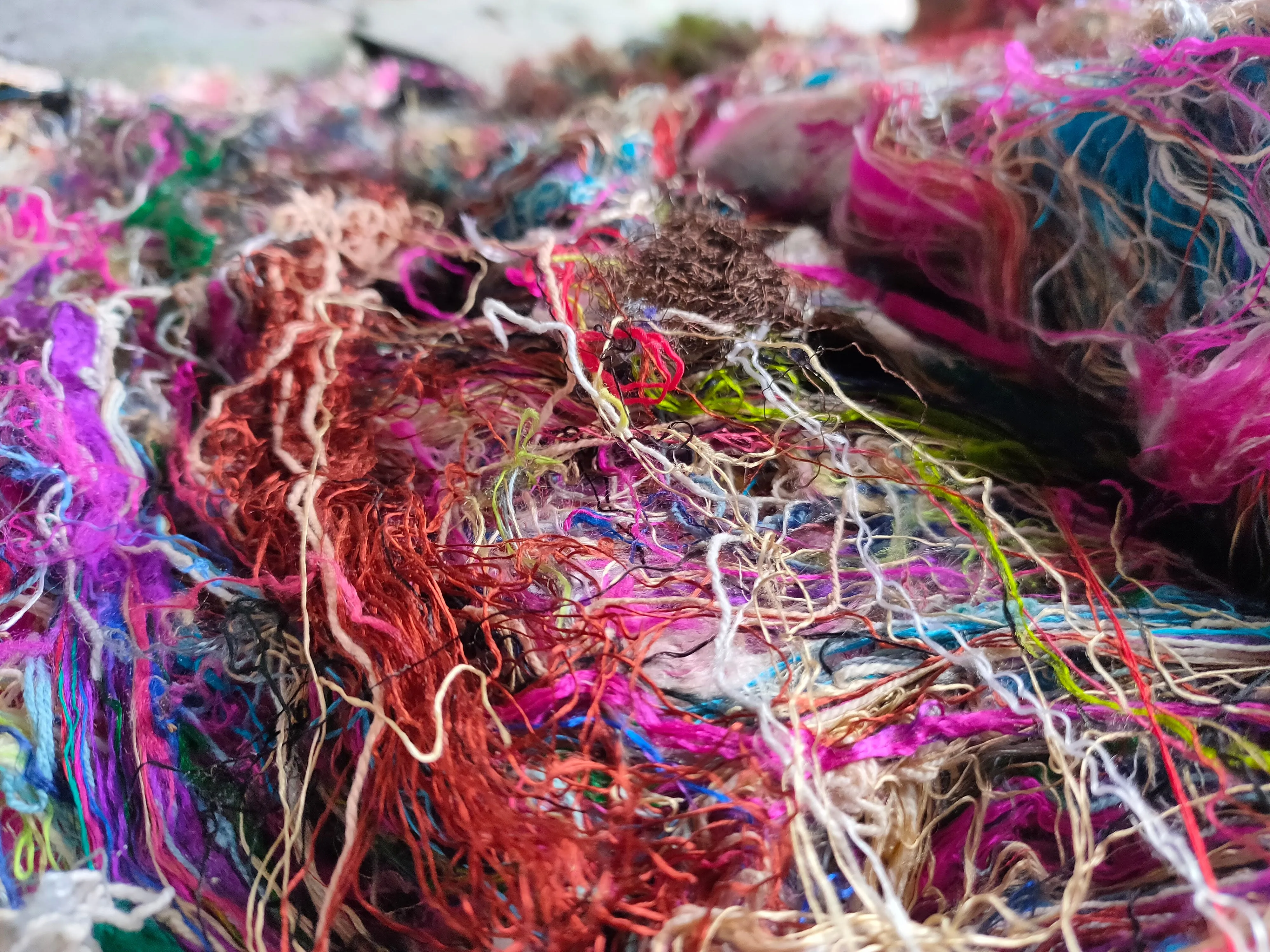 Sari Silk Waste Batts - Multicolor