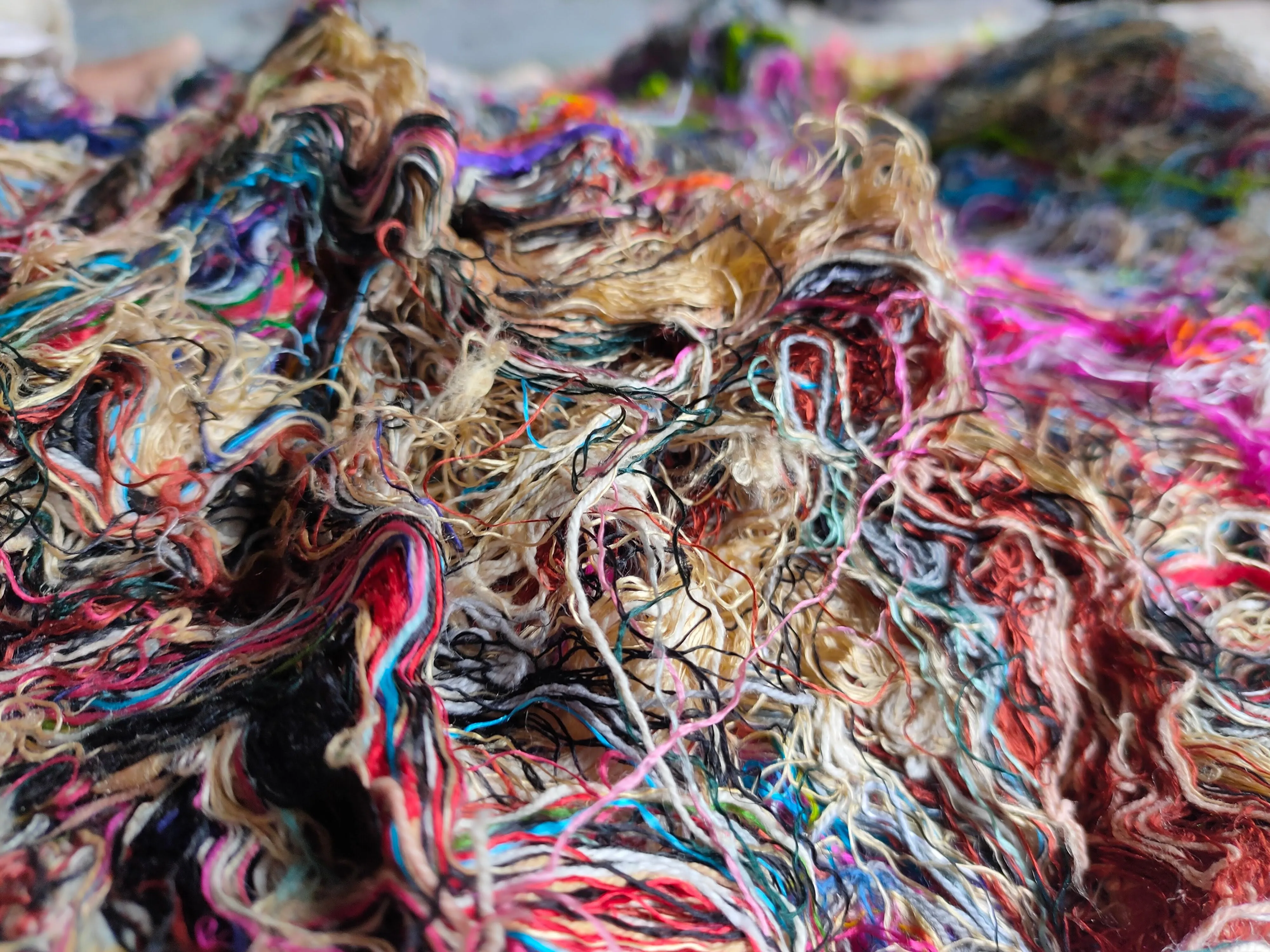 Sari Silk Waste Batts - Multicolor