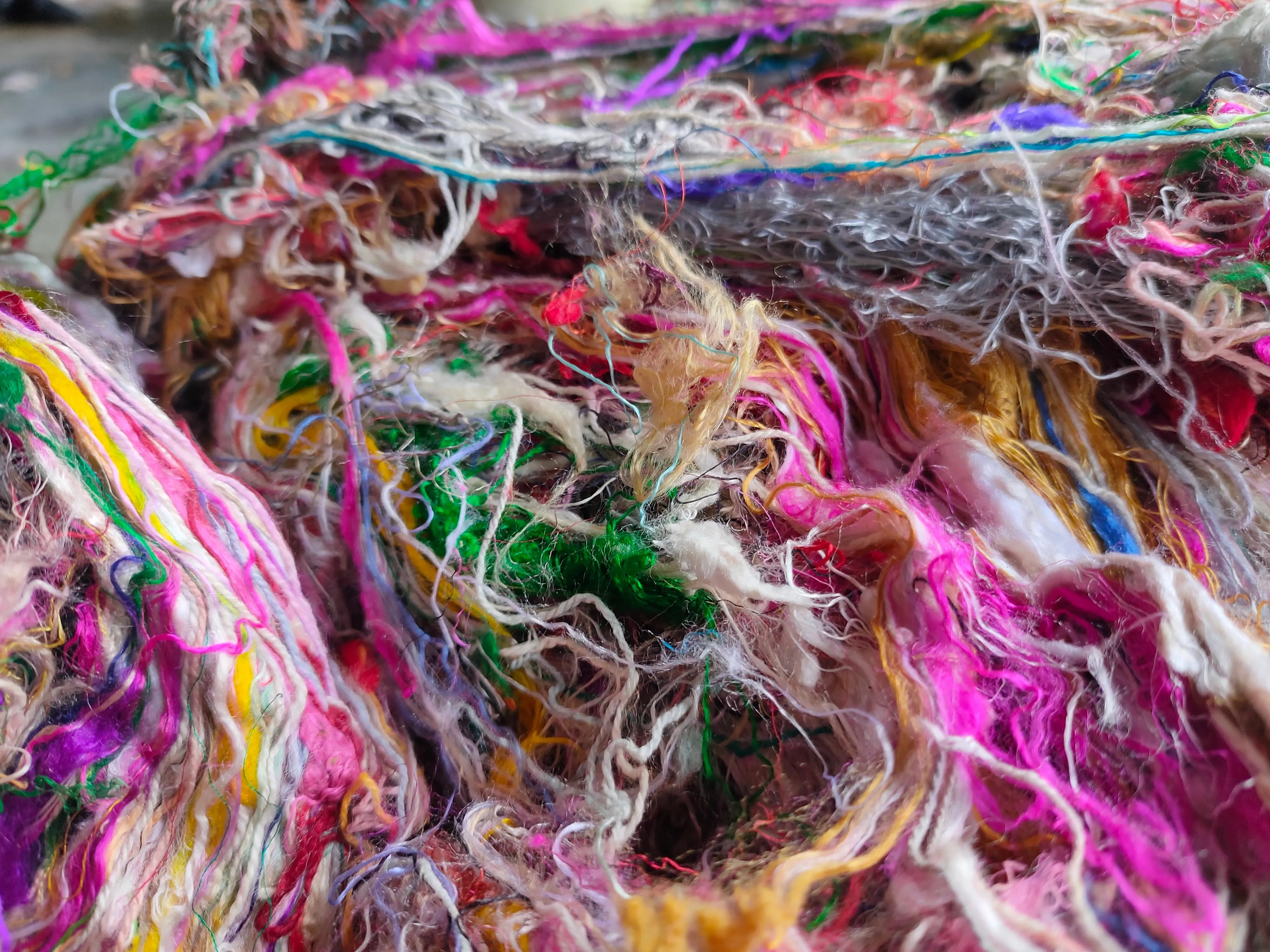 Sari Silk Waste Batts - Multicolor