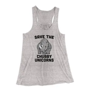Save The Chubby Unicorns Funny Women's Flowey Tank Top