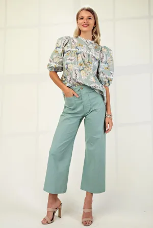 Seafoam Ankle Cropped Pants