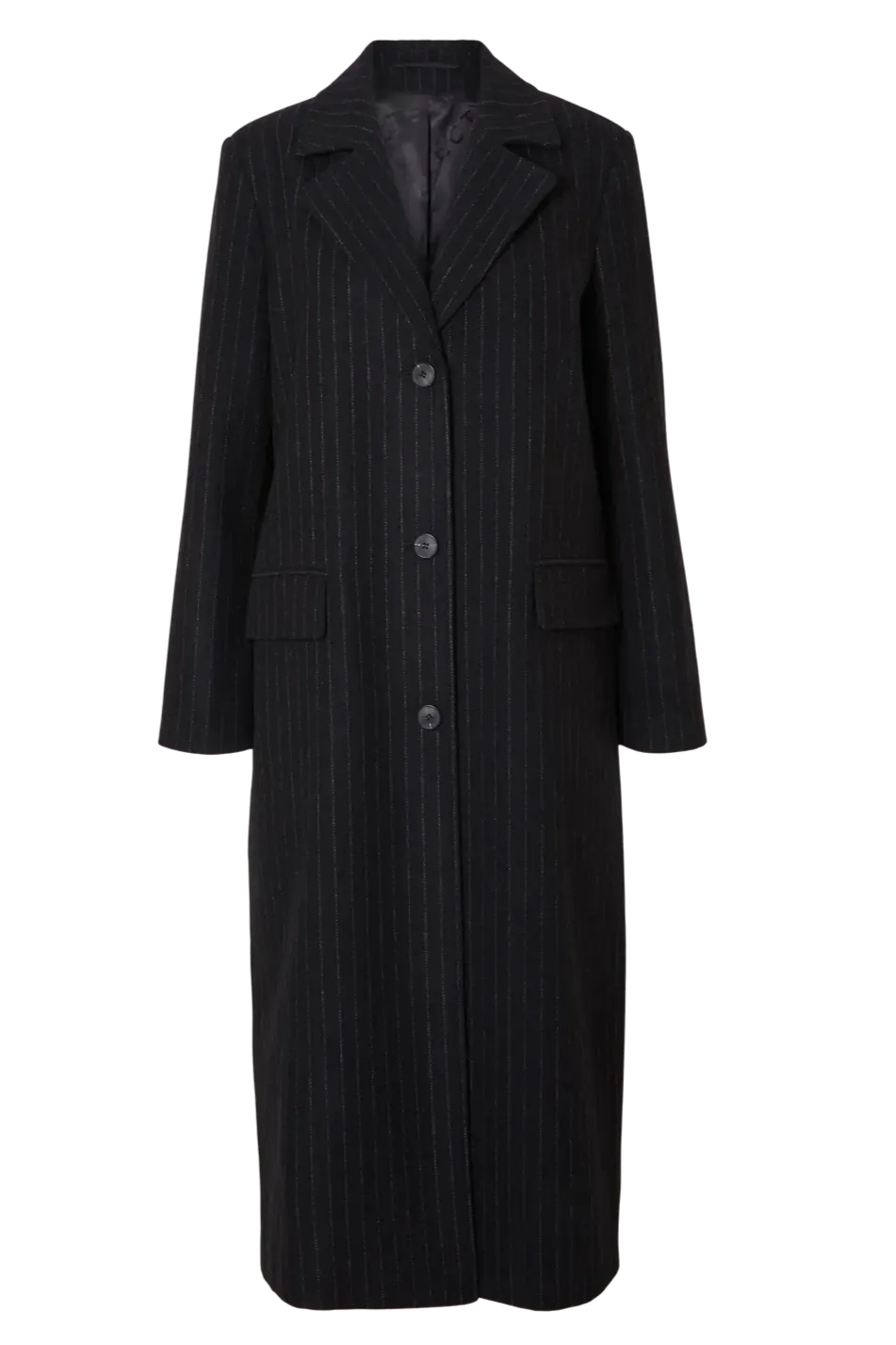Selected femme - Wool jacket - Black with brown stripes - Alma long