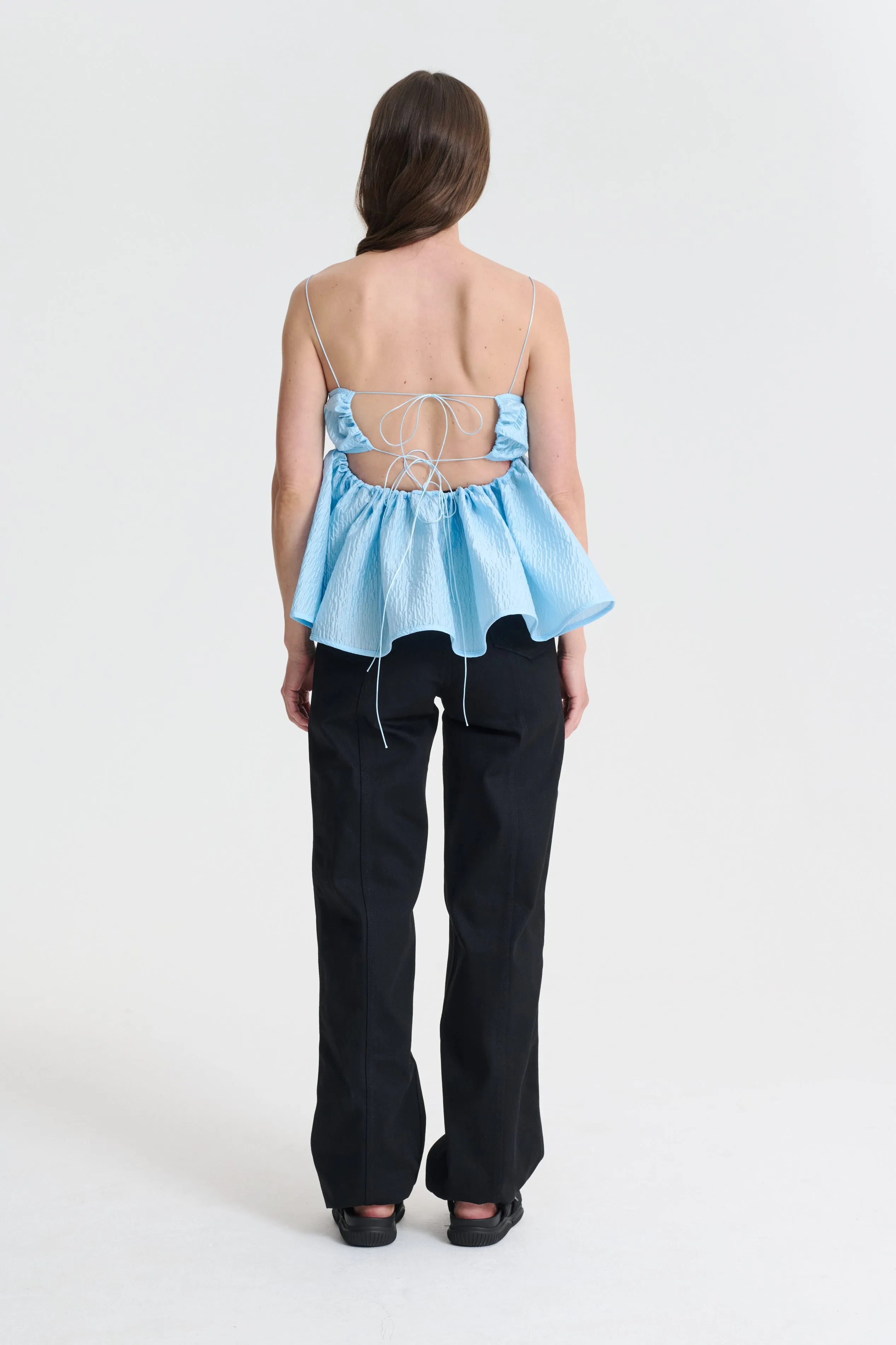 SELENA | TOP STRIA MATELASS… LIGHT BLUE