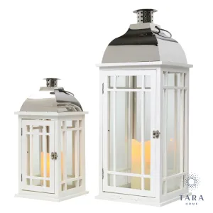Set of 2 Julie Lantern White Large and Medium