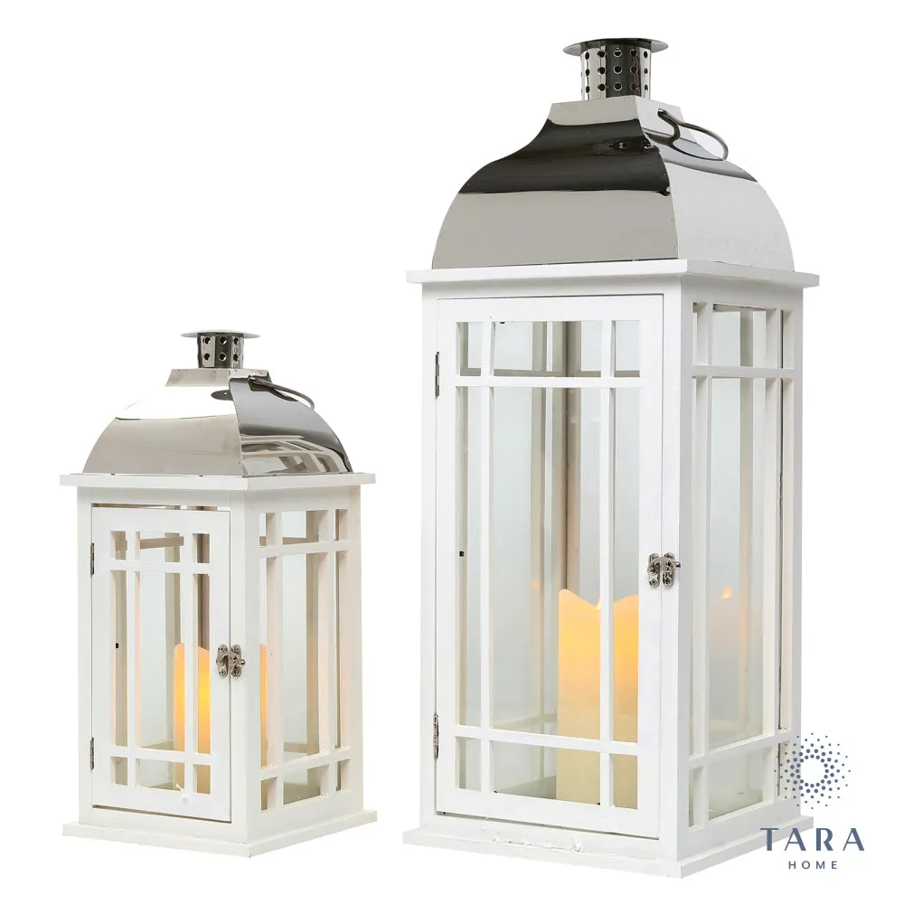 Set of 2 Julie Lantern White Large and Medium