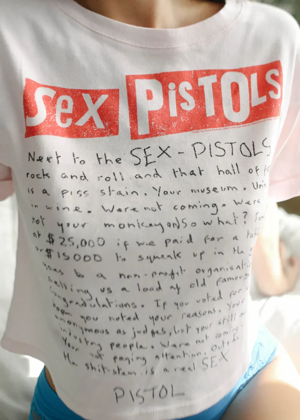 Sex Pistols Johnny's Letter Crop Tee