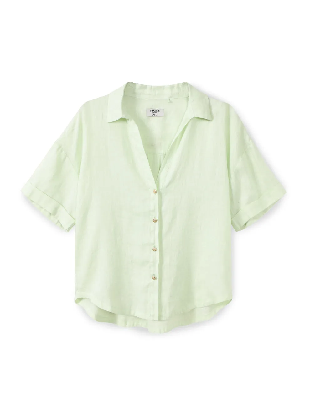 Short cropped linen shirt
