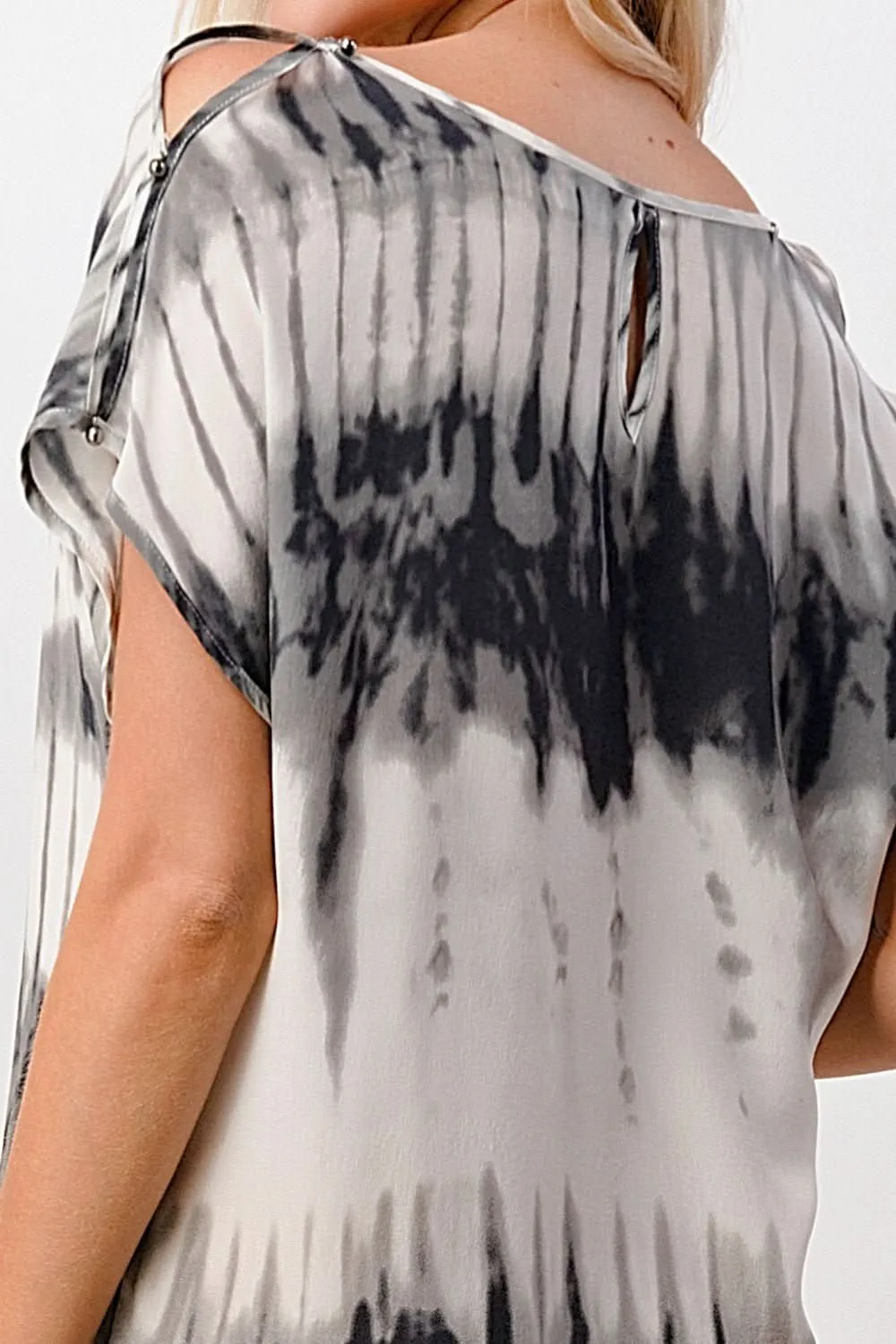 Short Sleeve Tie-Dye Shift Dress