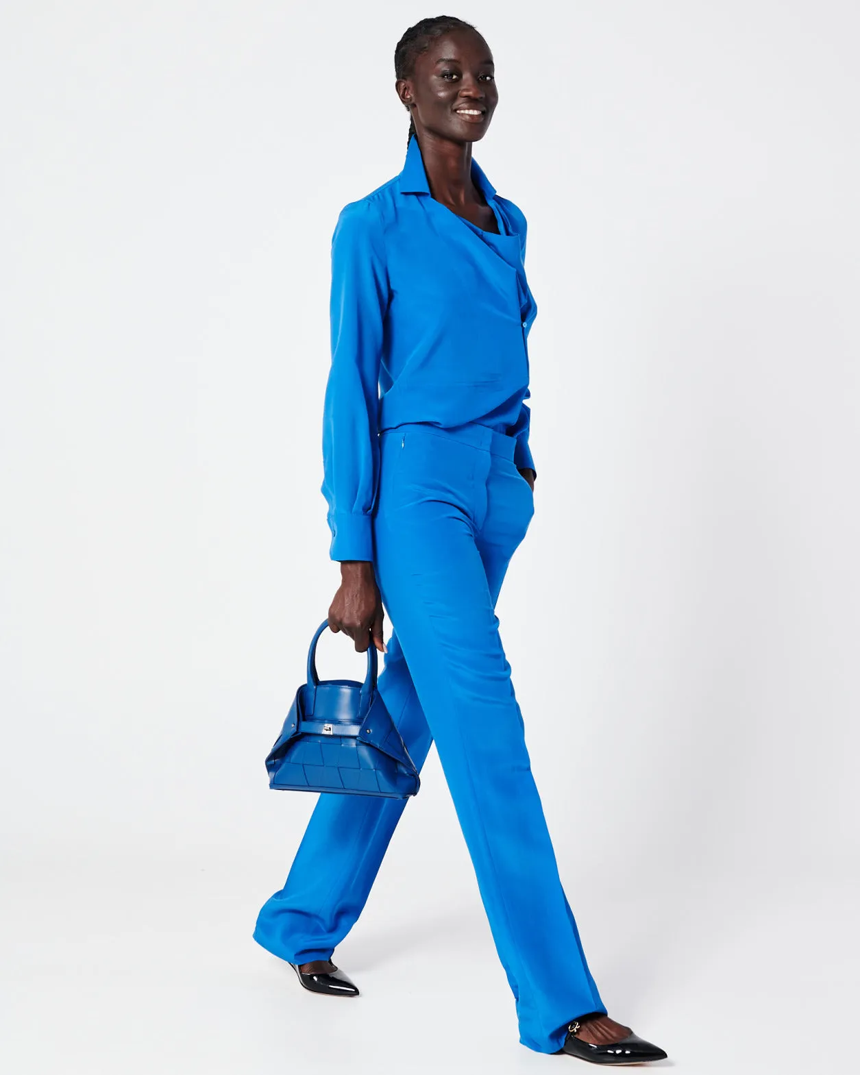 Silk Crêpe Blouse with Draping
