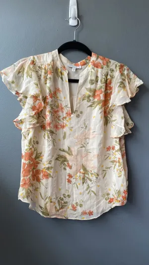 Silk Floral Metallic Blouse