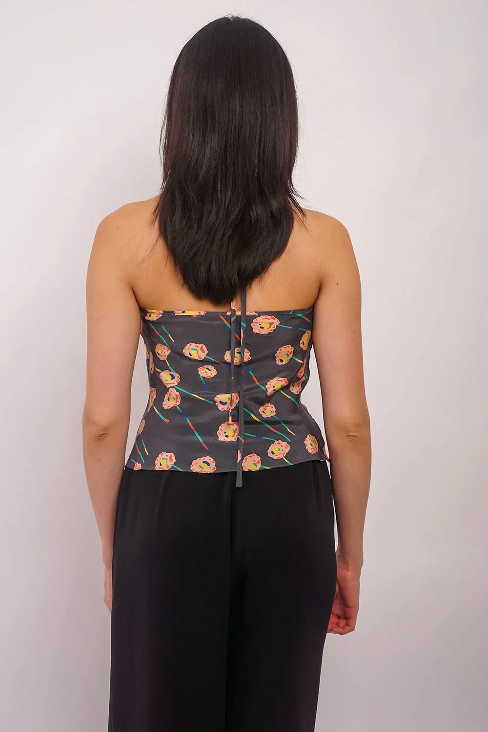 Silk Floral Print Colina Cowl Top