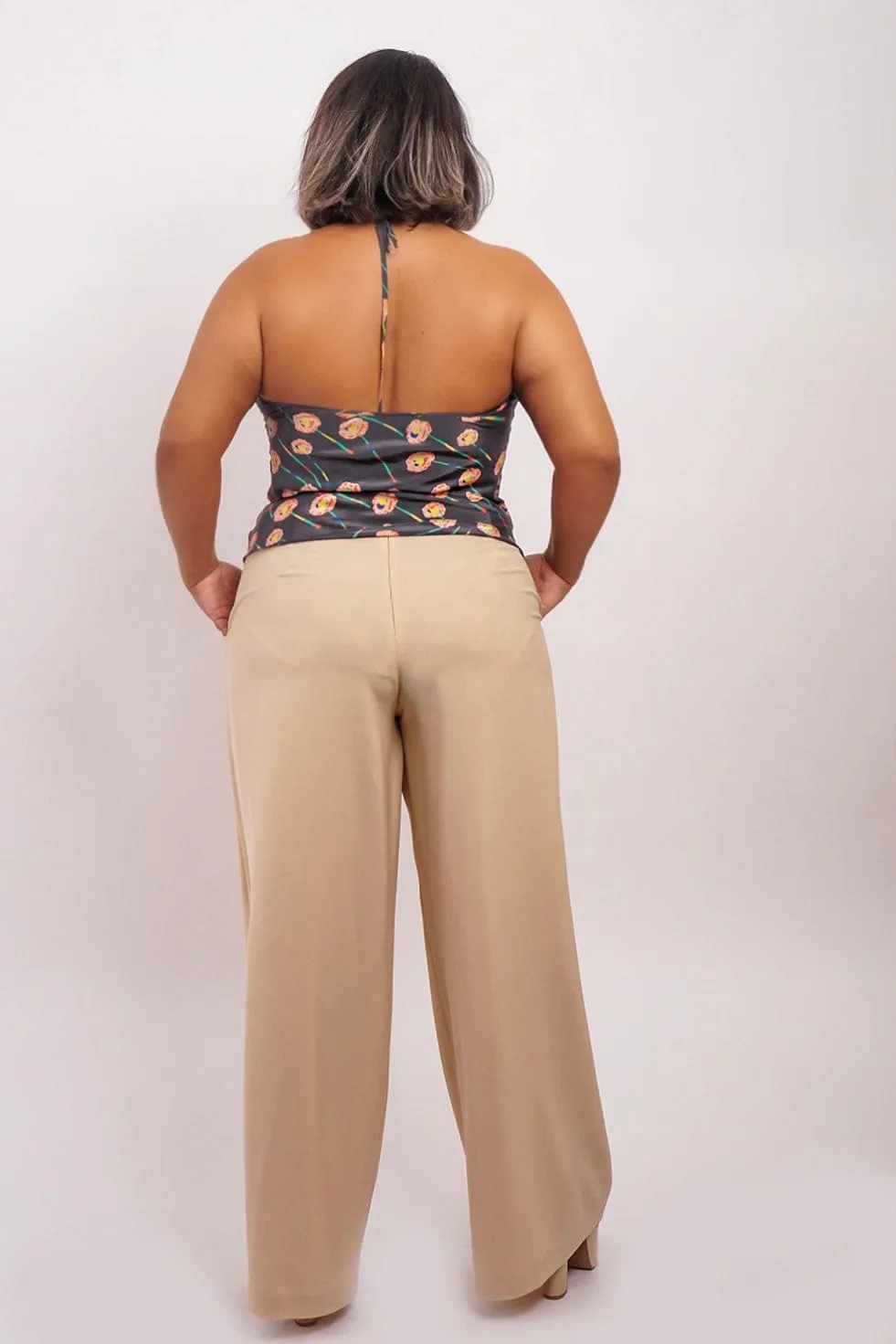 Silk Floral Print Colina Cowl Top