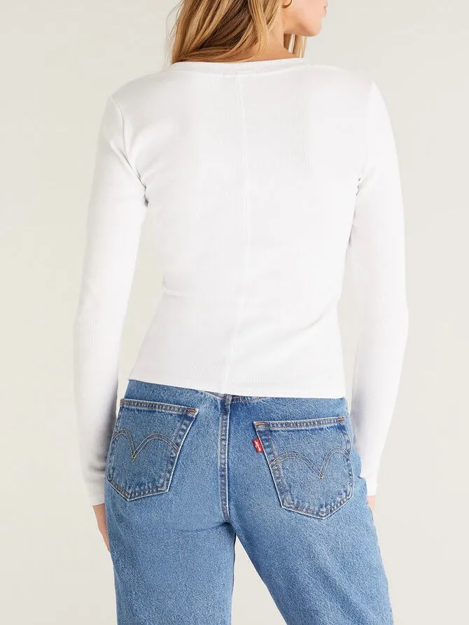Sirena Long Sleeve Tee - White