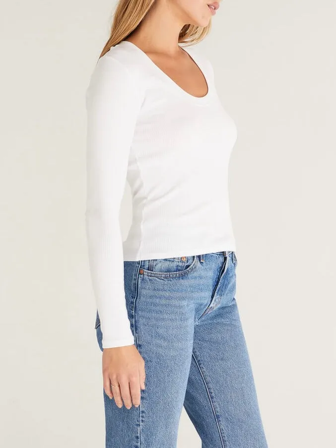 Sirena Long Sleeve Tee - White
