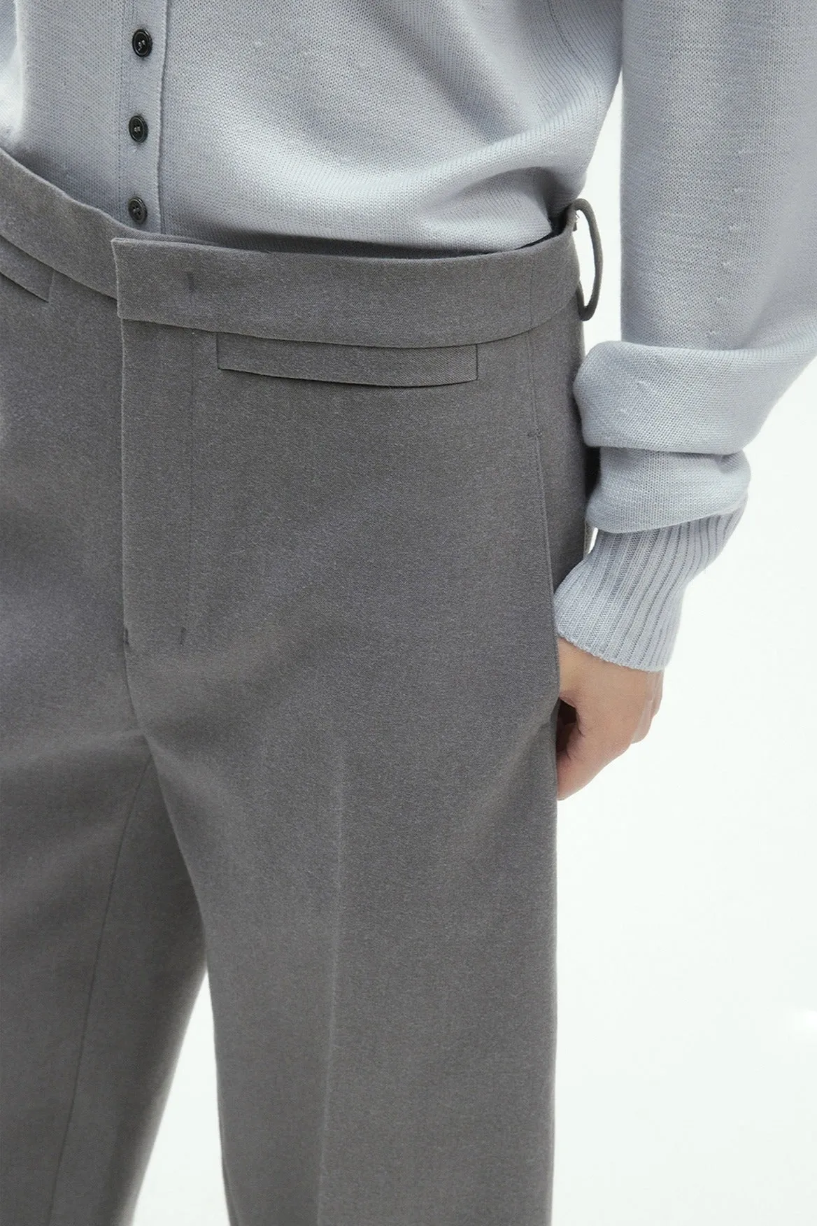 Sleek banana-shaped cropped suit pants | 4 color