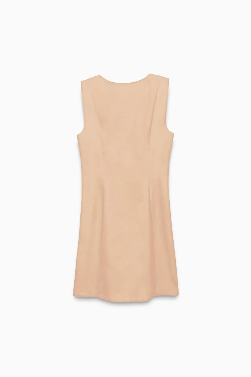 Sleeveless Button-front Mini Shift Dress
