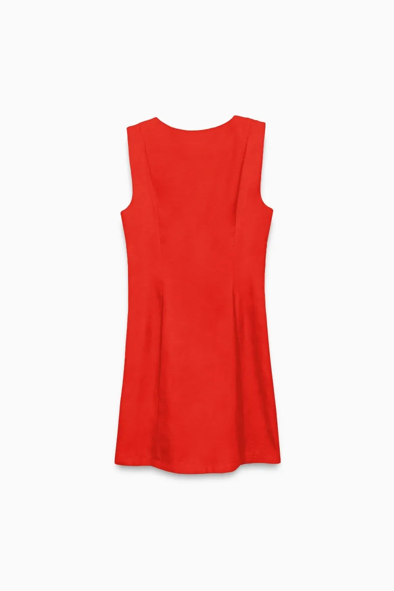 Sleeveless Button-front Mini Shift Dress