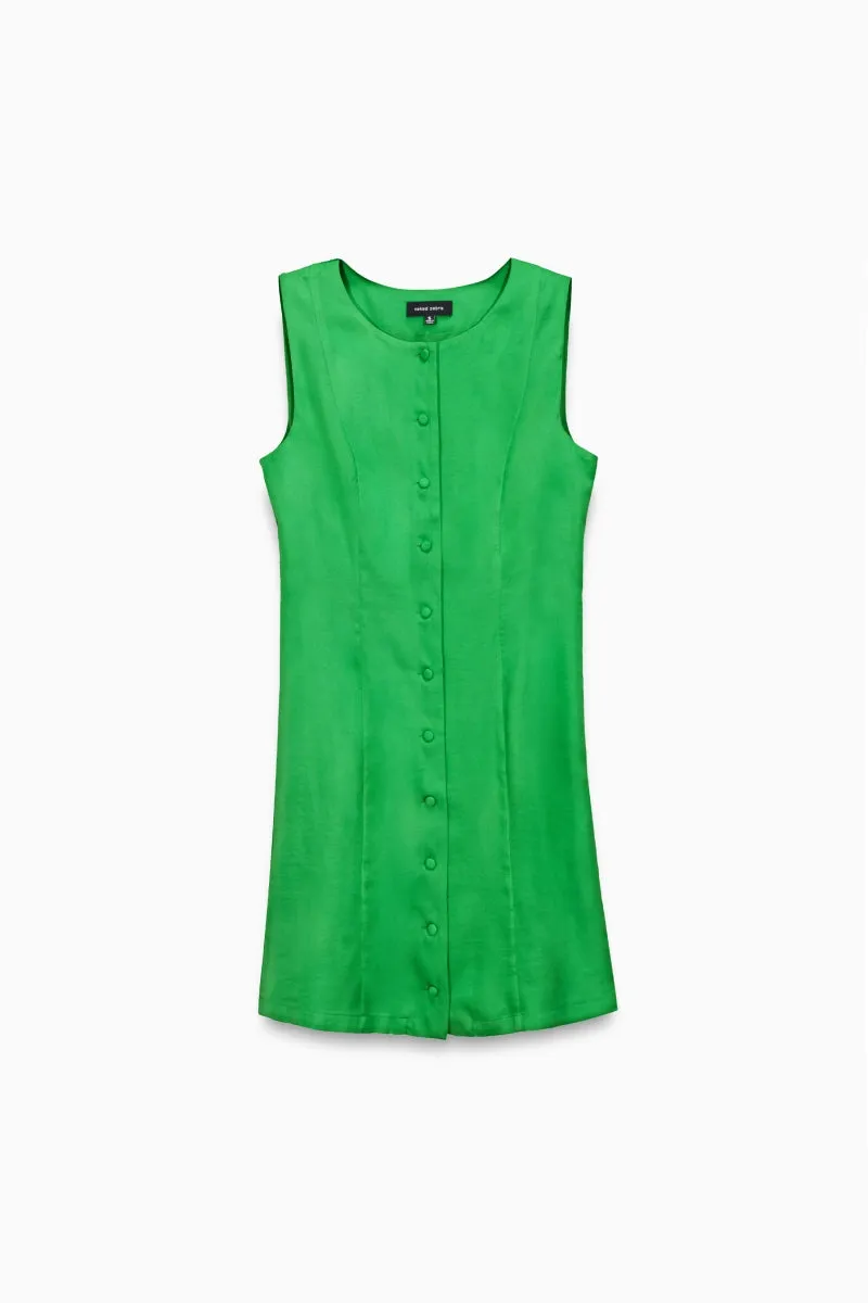 Sleeveless Button-front Mini Shift Dress