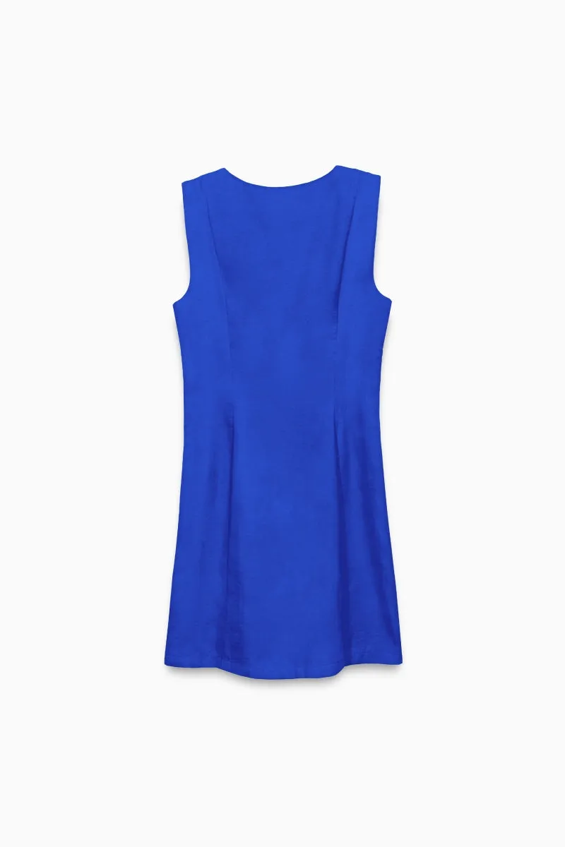 Sleeveless Button-front Mini Shift Dress
