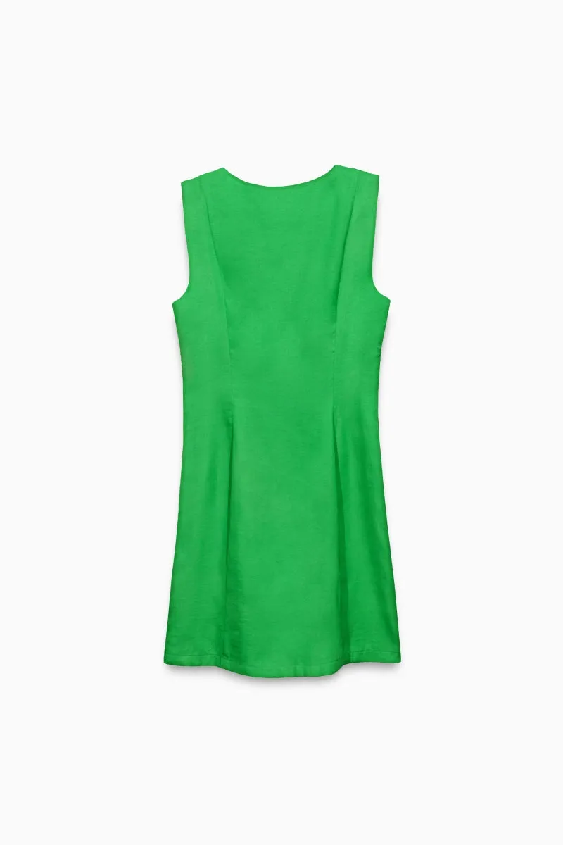 Sleeveless Button-front Mini Shift Dress