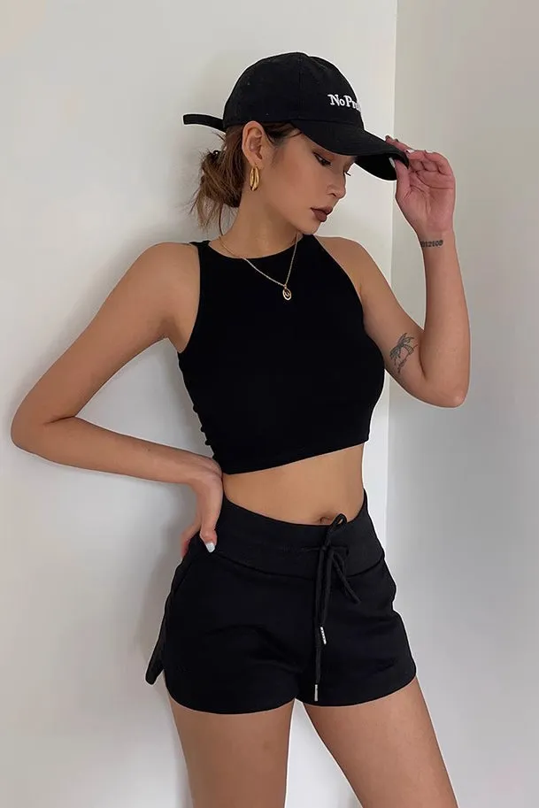 Sleeveless Crew Neck Tank Tops Fitted Shirt
