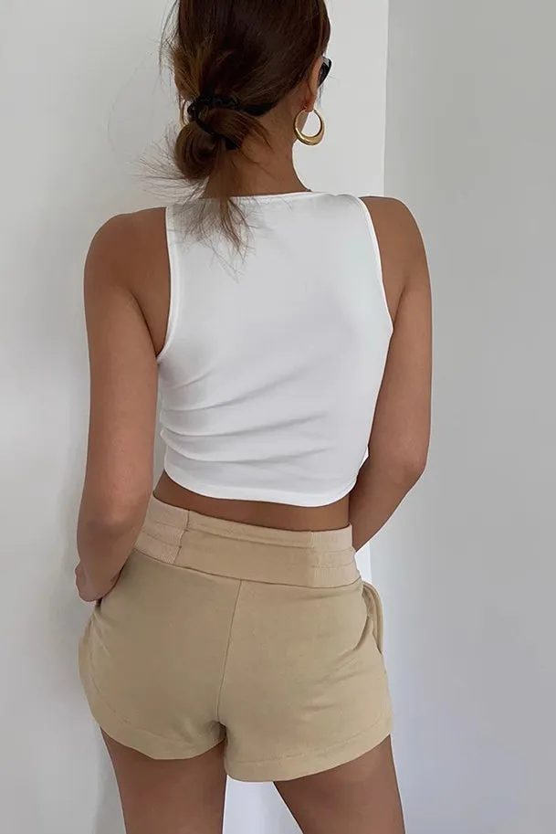 Sleeveless Crew Neck Tank Tops Fitted Shirt