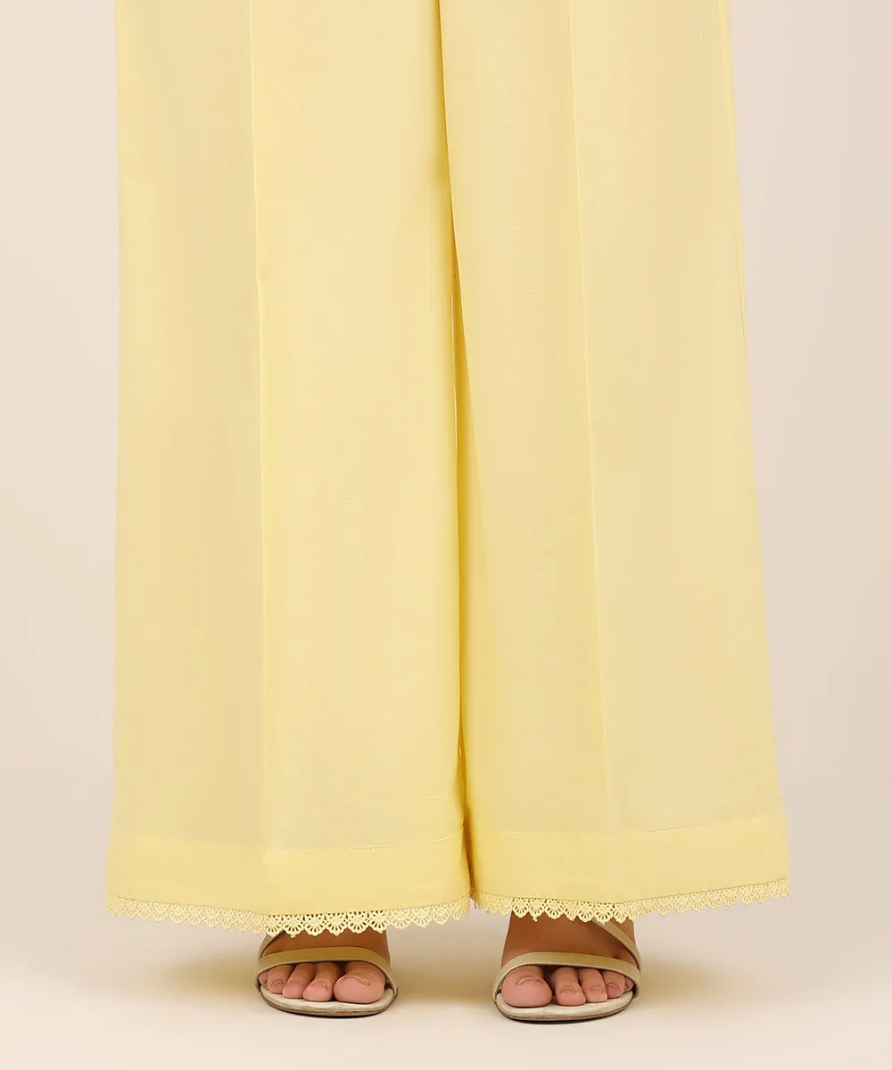 Solid Cambric Flared Pants