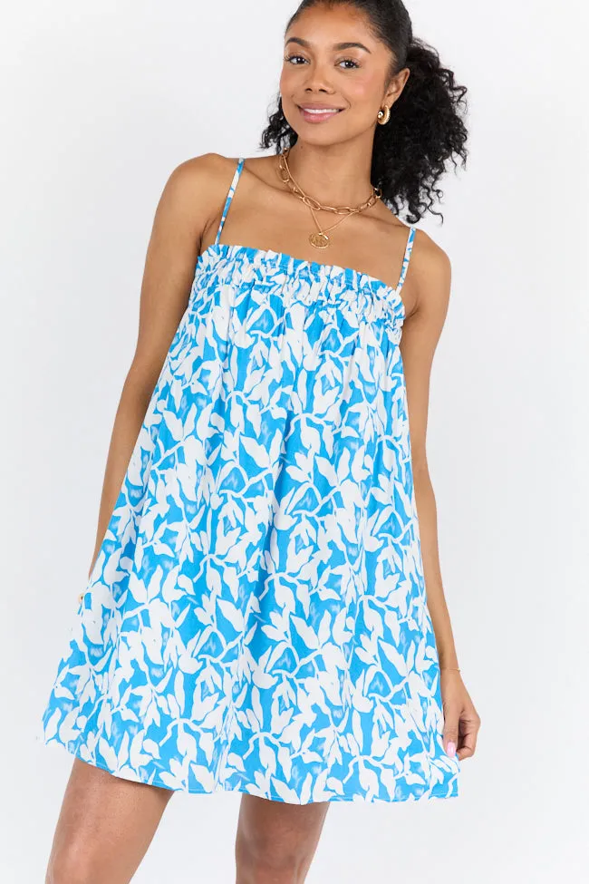 Sparks Fly Blue Printed Shift Dress
