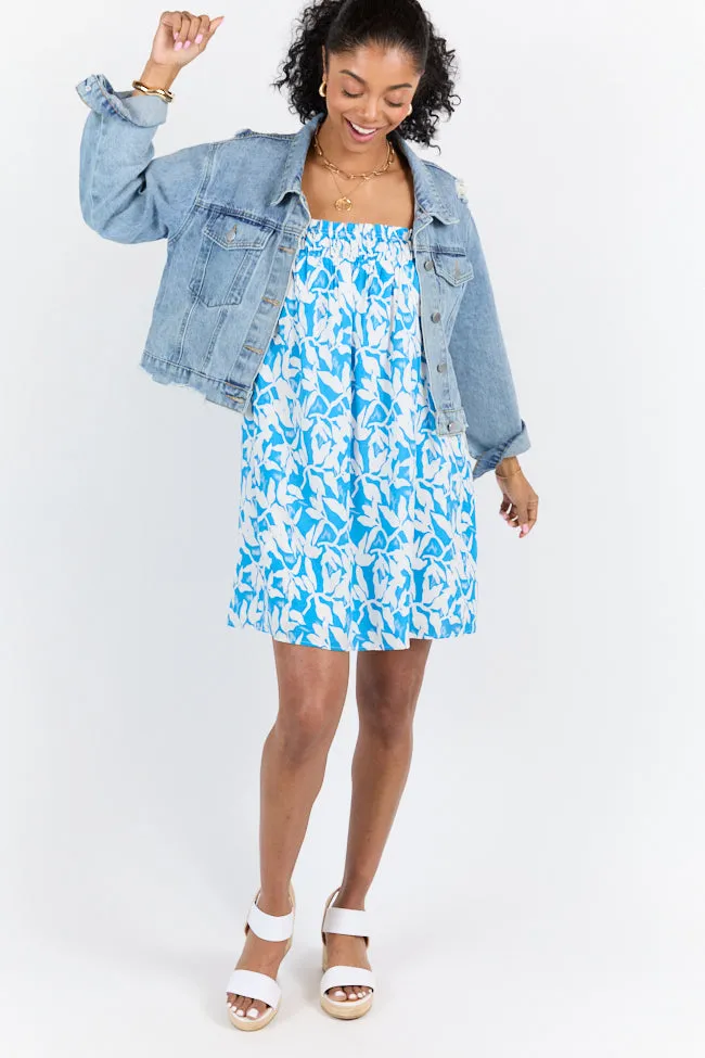 Sparks Fly Blue Printed Shift Dress