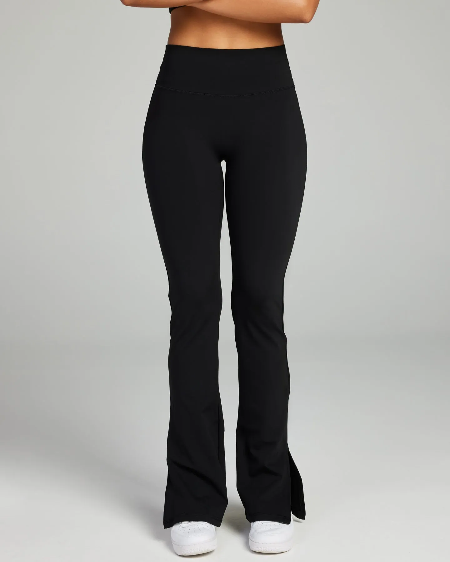Split Flare Leggings - Black