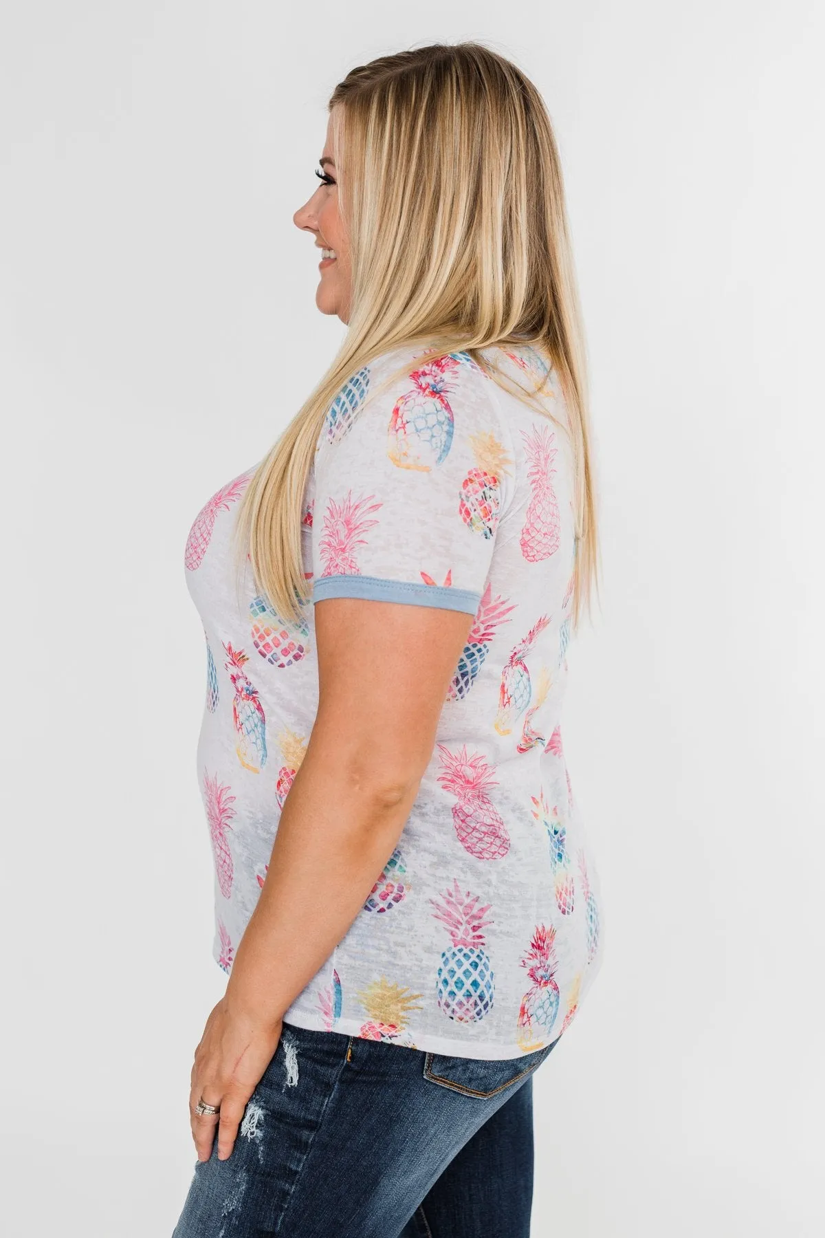 Stand Tall Pineapple Top- Blue