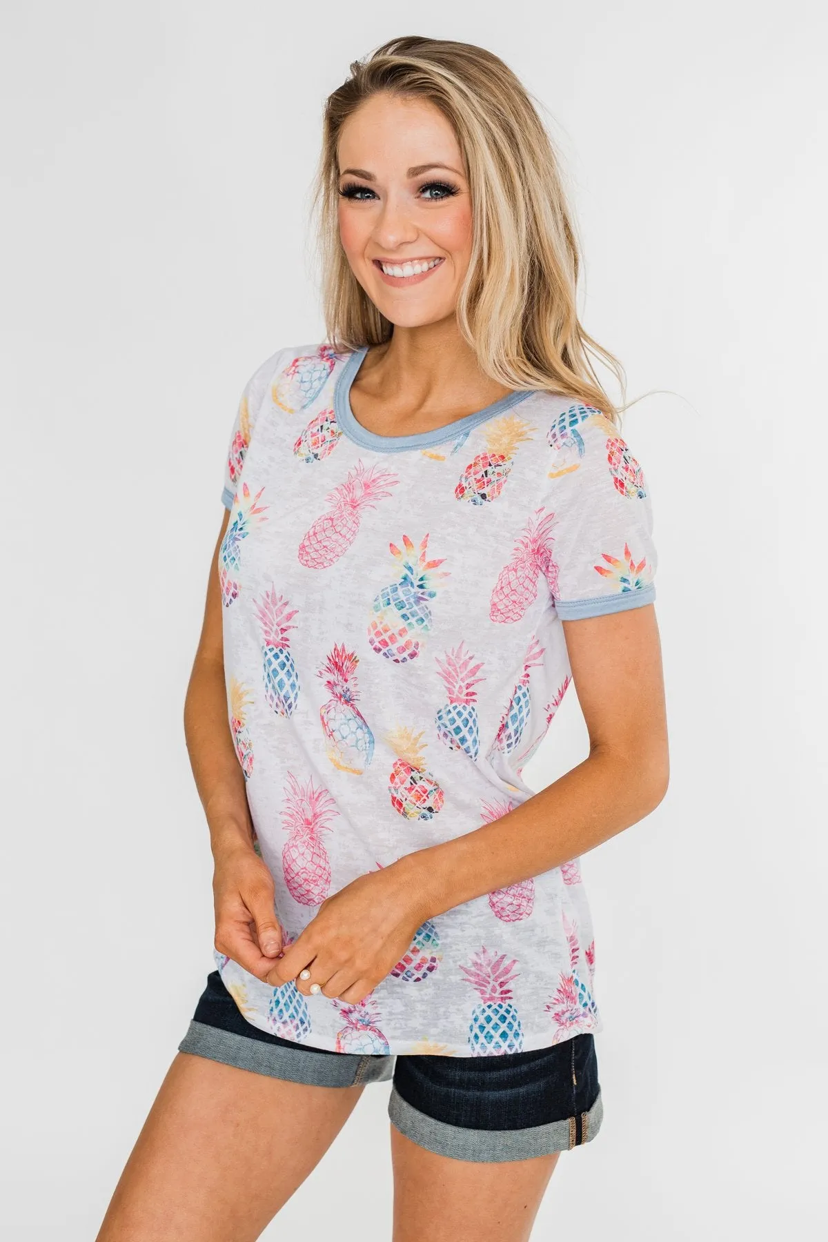 Stand Tall Pineapple Top- Blue