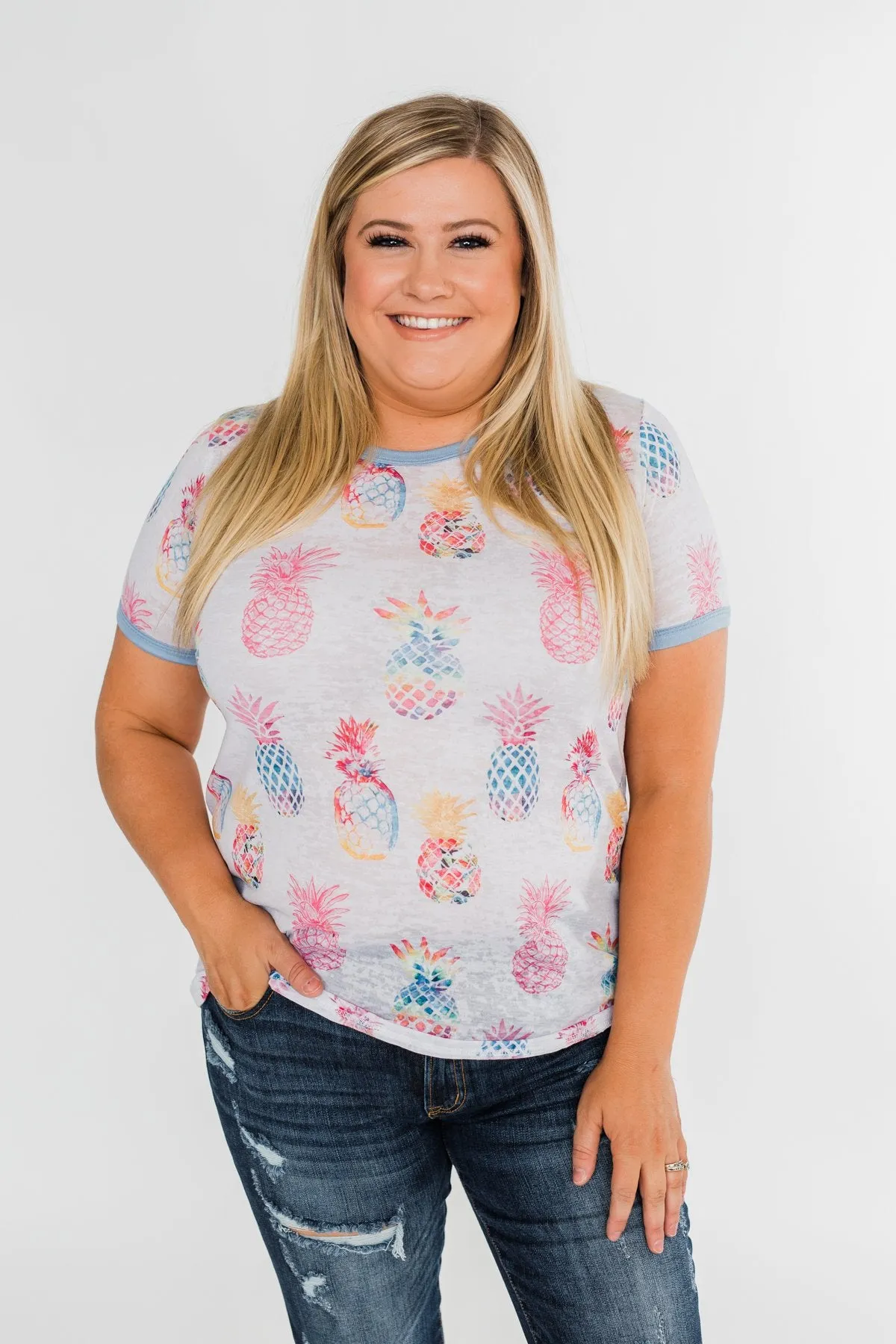 Stand Tall Pineapple Top- Blue