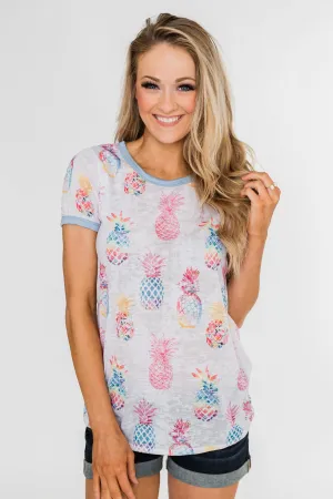 Stand Tall Pineapple Top- Blue