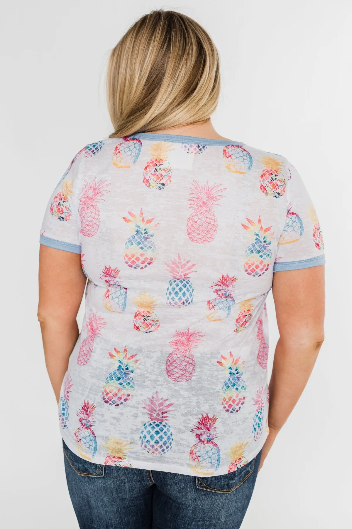 Stand Tall Pineapple Top- Blue