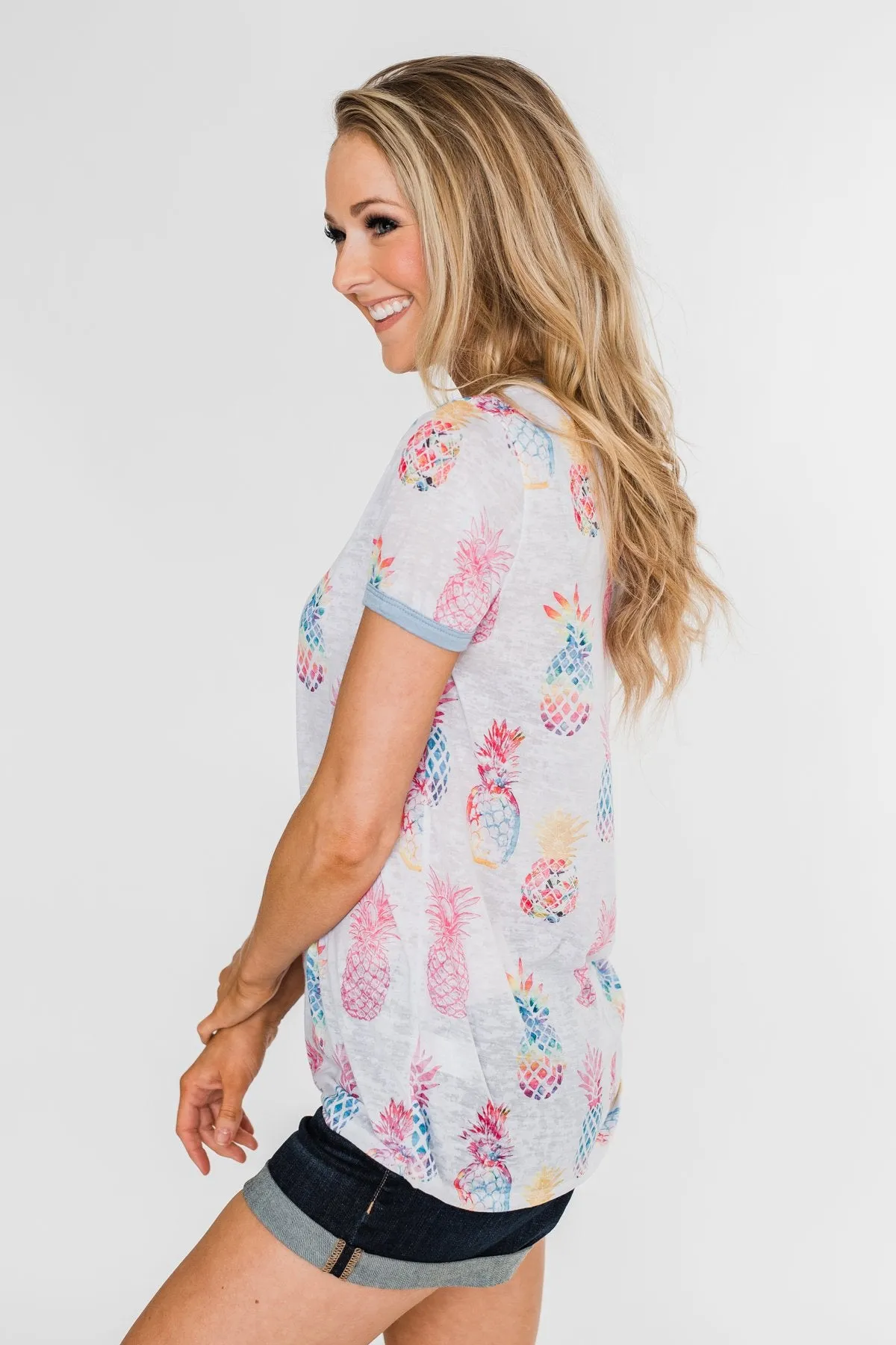 Stand Tall Pineapple Top- Blue