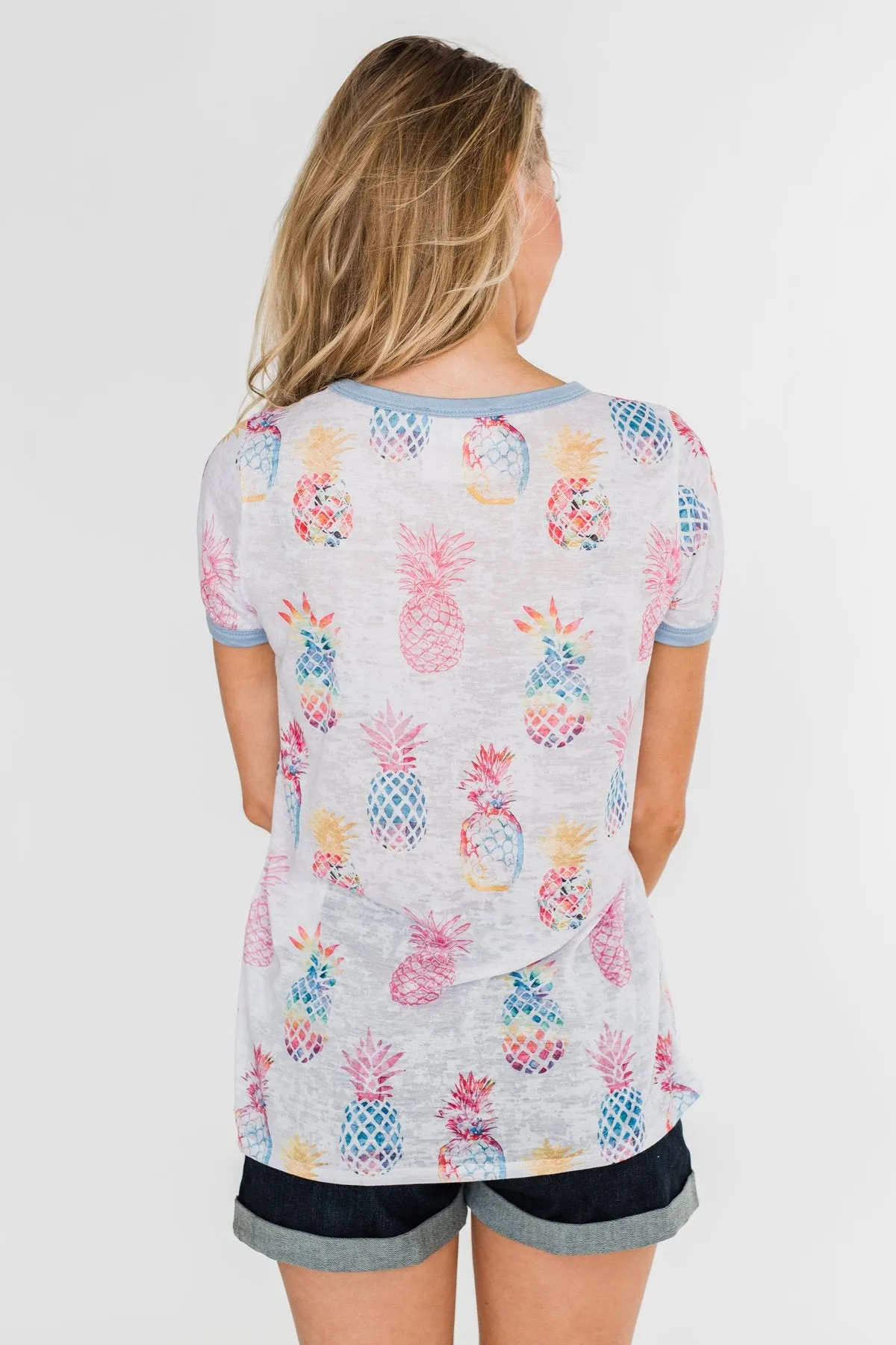 Stand Tall Pineapple Top- Blue