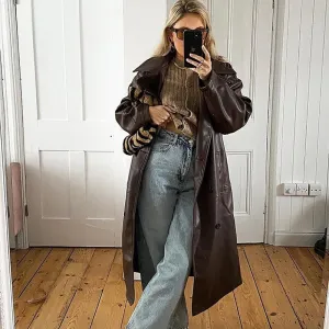 Stylish oversized leather-like-like jacket - High-quality craftsmanship for durability