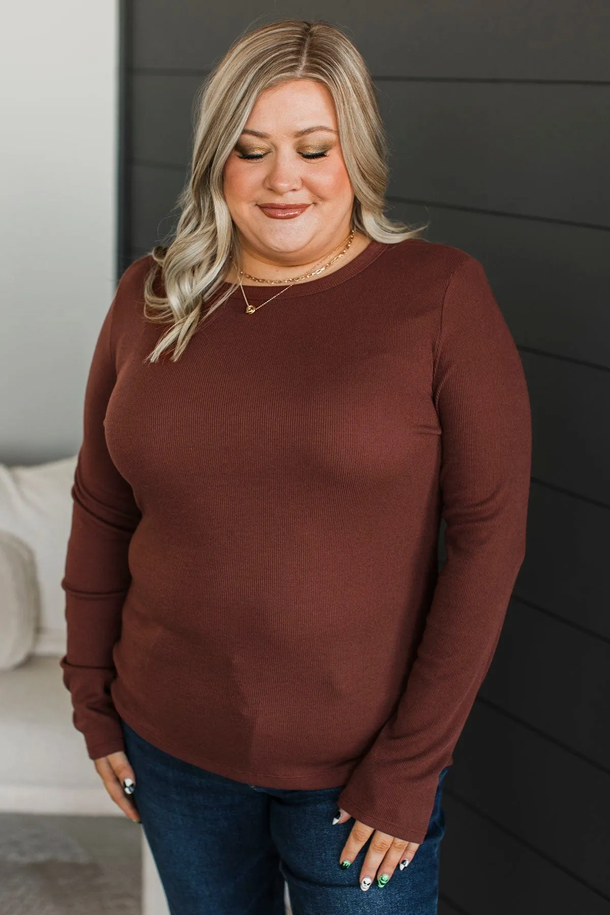 Super Lovable Long Sleeve Top- Copper
