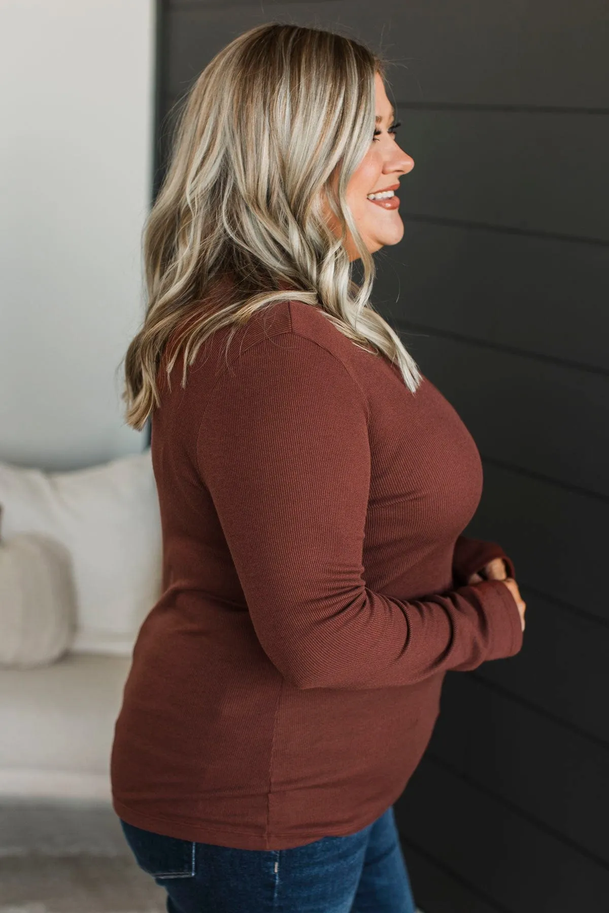 Super Lovable Long Sleeve Top- Copper