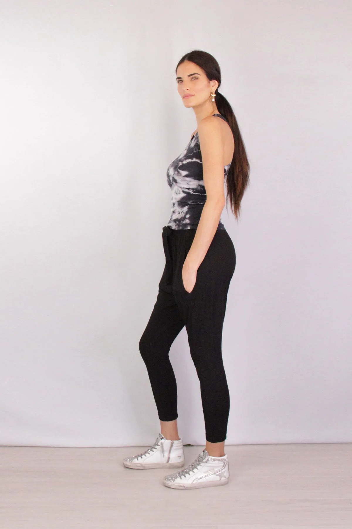 Supima Fitted Racer Tank in Phantomion