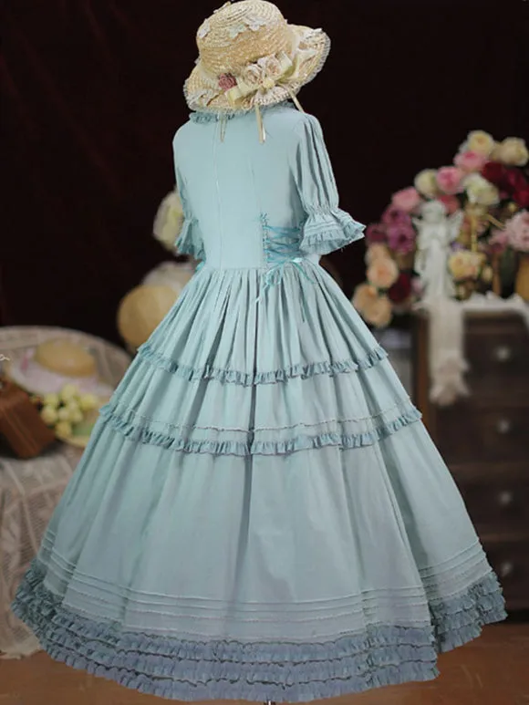 Sweet Lolita Dress Polyester Short Sleeves Ruffles Dress Lolita Dress