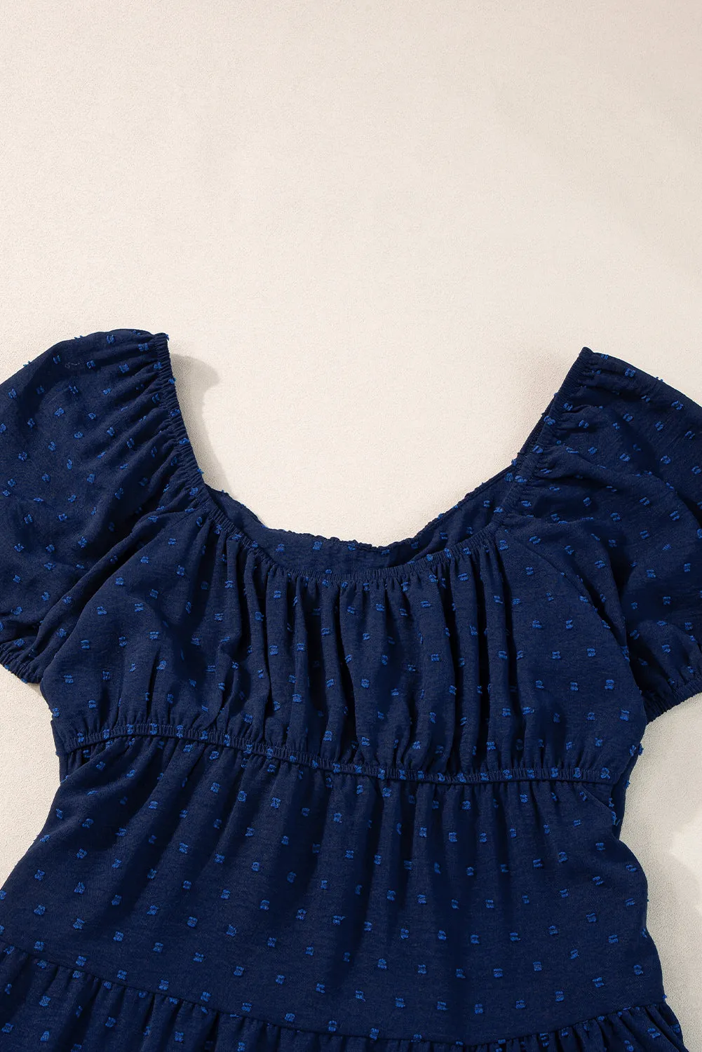 Swiss Dot Jacquard Tied Tiered Dress