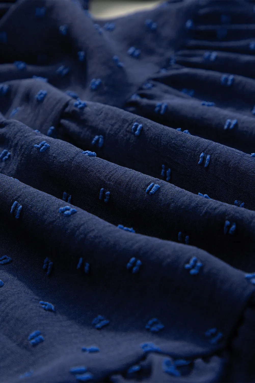 Swiss Dot Jacquard Tied Tiered Dress
