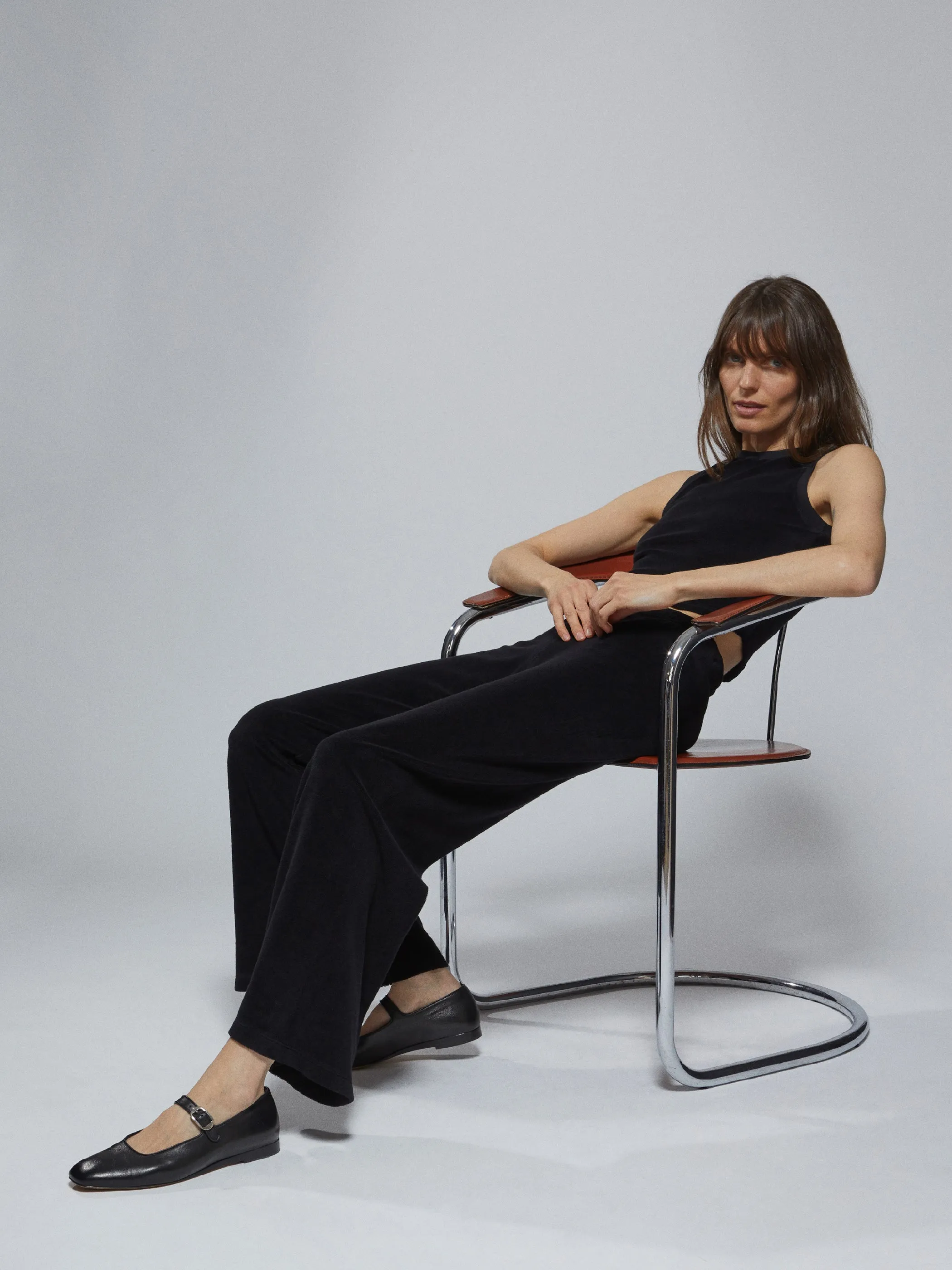 The Lito Low Rise Flare Pants in Terry