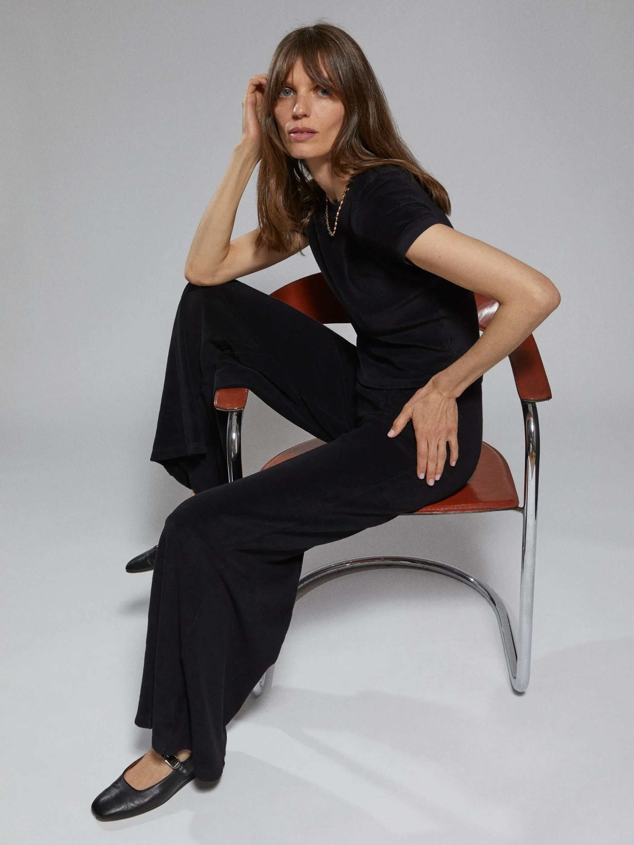 The Megalo Palazzo Pants in Terry - Black