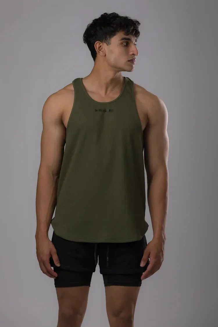 THE RIBBED TANK V2 [OLIVE]