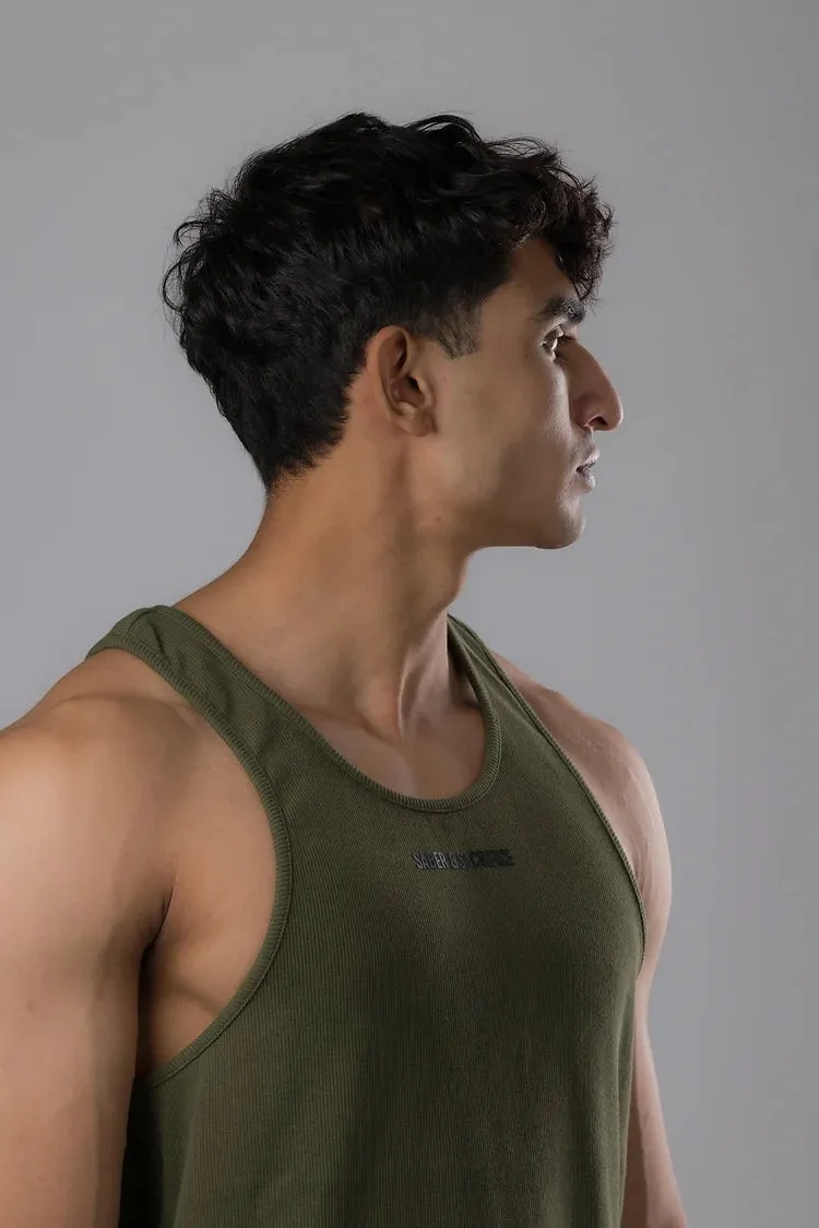 THE RIBBED TANK V2 [OLIVE]